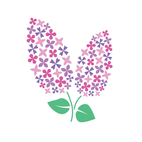 Rosa, violeta flor lila-vector ilustración — Vector de stock
