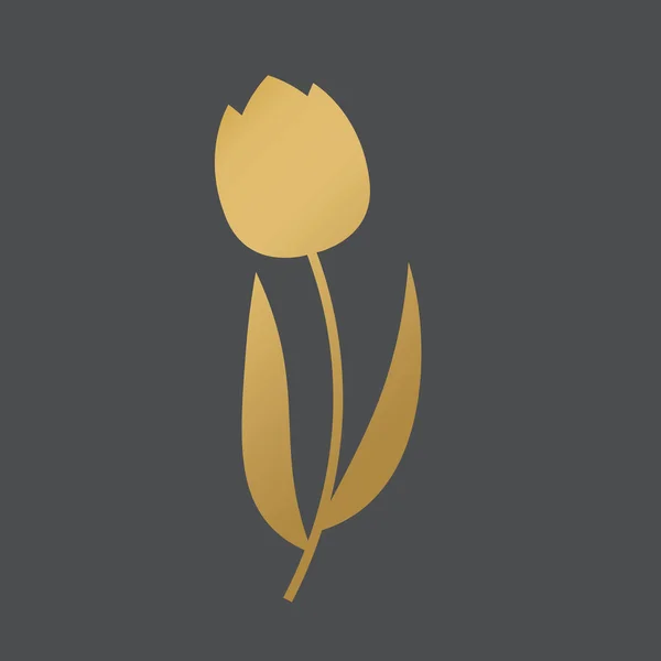 Flor de tulipa dourada icon- ilustração vetorial — Vetor de Stock