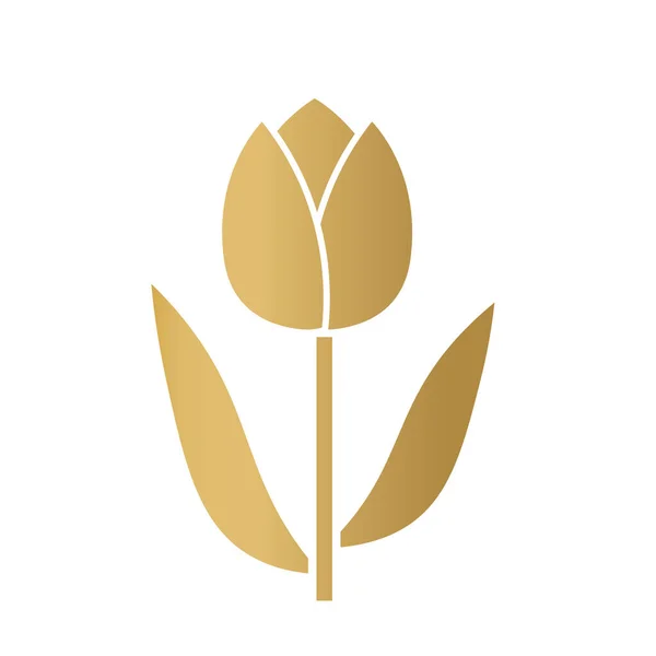Flor de tulipa dourada icon- ilustração vetorial — Vetor de Stock