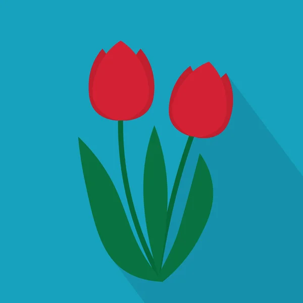 Vermelho tulipa flor icon- vetor ilustração —  Vetores de Stock