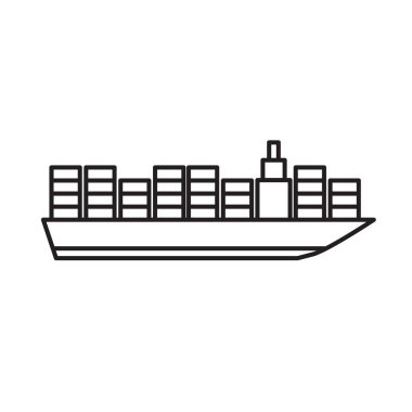 gemi kargo konteynırı simge vektör çizimi