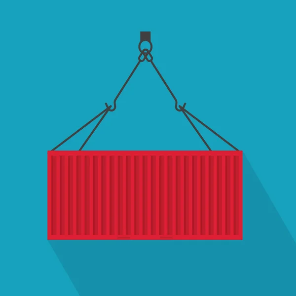 Rood vrachtcontainer icon- vector illustratie — Stockvector