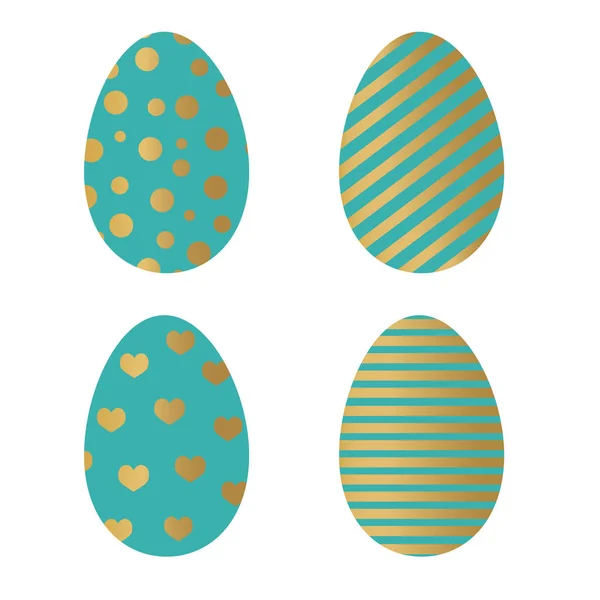 Set of golden easter egg icon- vector illustration- vector illus — Stock Vector
