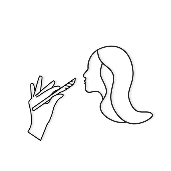 Concept de chirurgie plastique, visage de femme et main de chirurgien avec sca — Image vectorielle