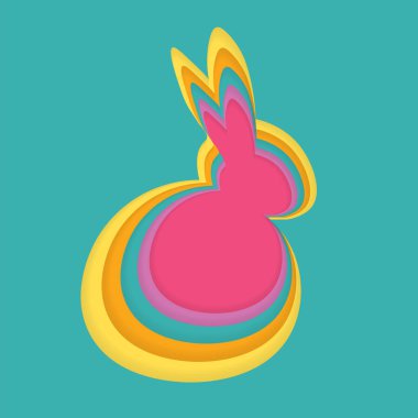 Renkli Paskalya Tavşanı - vektör çizimi