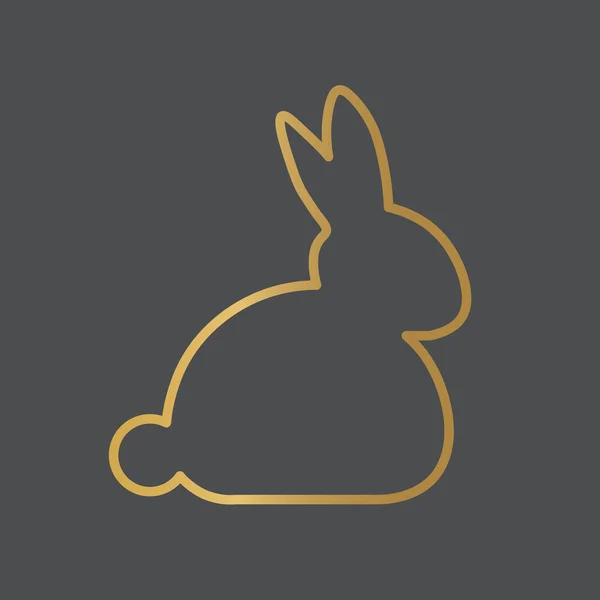 Golden easter bunny icon- ilustração vetorial — Vetor de Stock