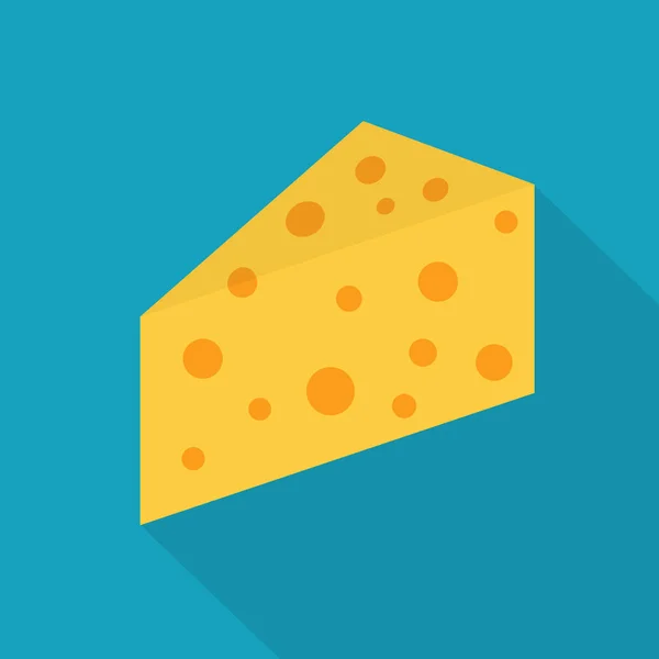 Driehoekig stuk kaas-vector illustratie — Stockvector