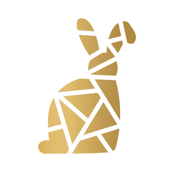 Golden easter bunny icon- ilustração vetorial — Vetor de Stock