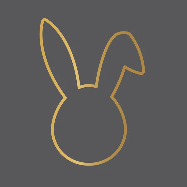 金黄色的复活节兔子图标-矢量图解 — 图库矢量图片