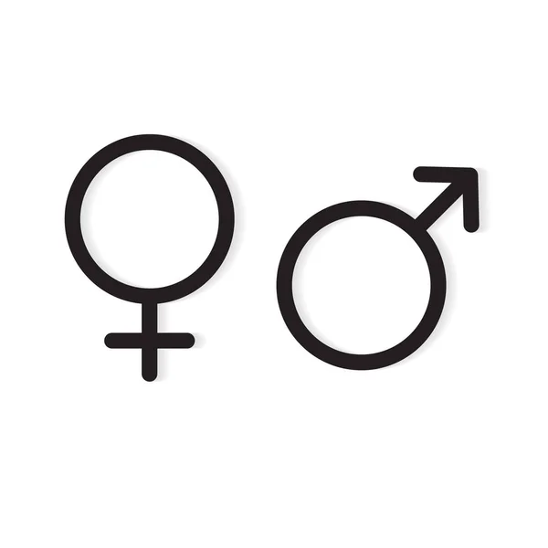 Erkek ve kadın cinsiyet simgesi - vektör illüstrasyonu — Stok Vektör