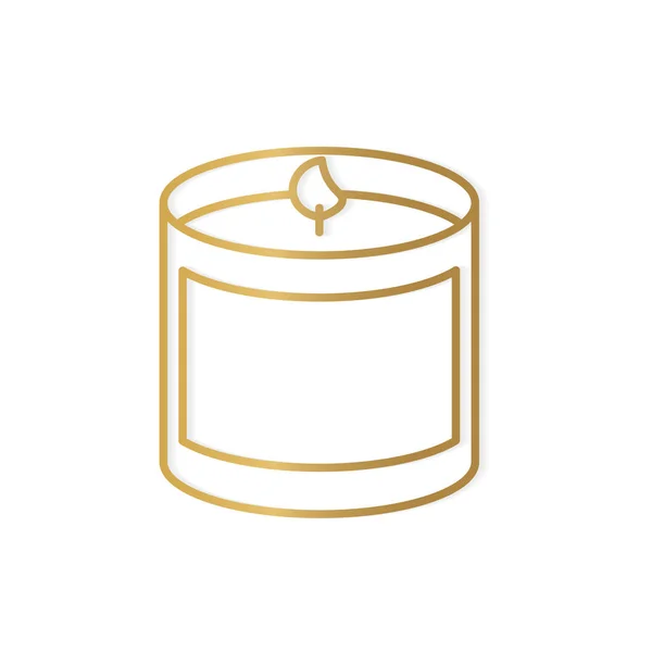 Dourado Vela Perfumada Icon Vetor Ilustração — Vetor de Stock