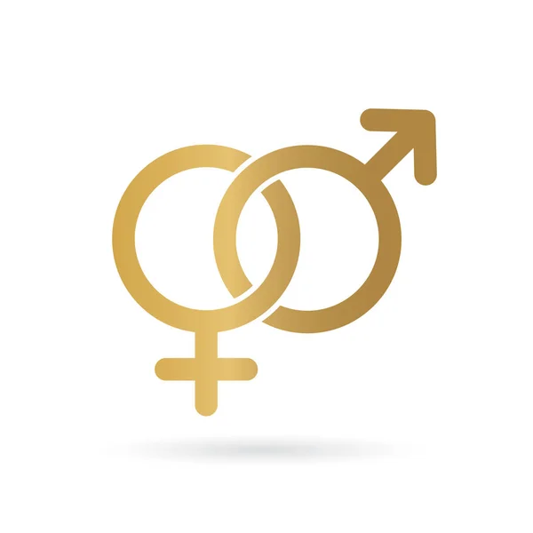 Dourado Masculino Feminino Sexo Icon Vetor Ilustração —  Vetores de Stock