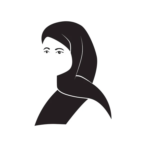 Belle Femme Portant Hijab Icon Illustration Vectorielle — Image vectorielle