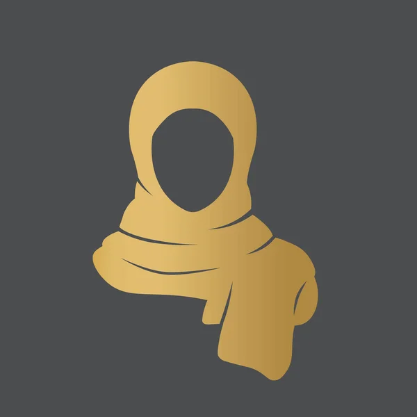 Icon Hijab Dourado Ilustração Vetorial — Vetor de Stock