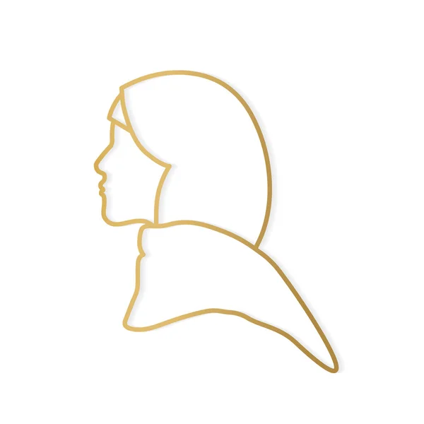 黄金のヒジャーブのアイコンベクトルイラスト — ストックベクタ