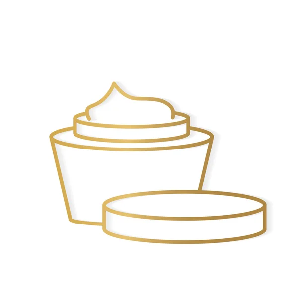 Creme Dourado Ícone Cosmético Ilustração Vetorial —  Vetores de Stock