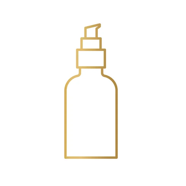 Luxo Dourado Creme Cosmético Garrafa Icon Vetor Ilustração — Vetor de Stock