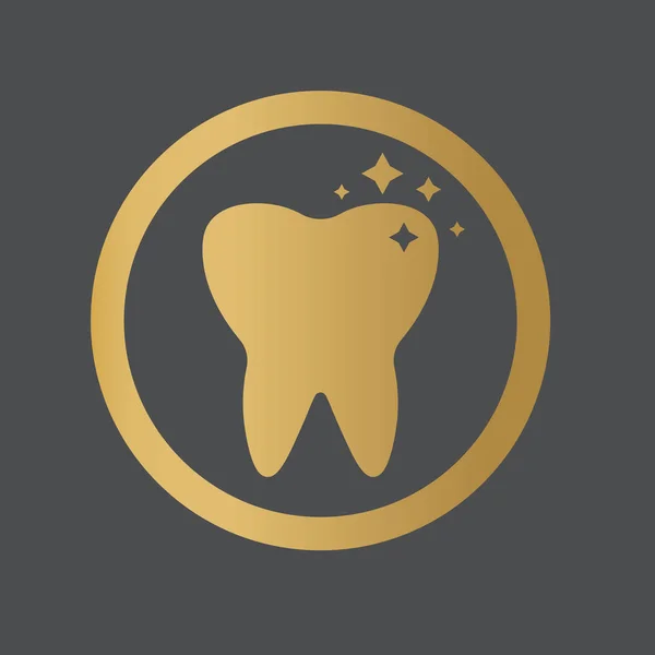Icon Dentes Dourados Ilustração Vetorial —  Vetores de Stock