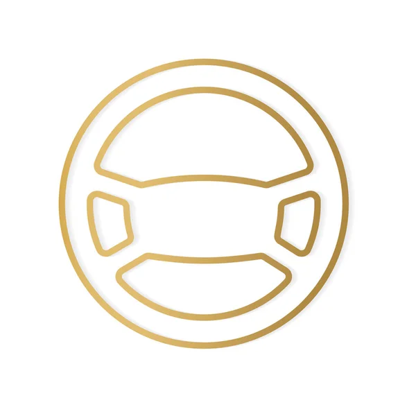 Volante Dourado Icon Ilustração Vector — Vetor de Stock