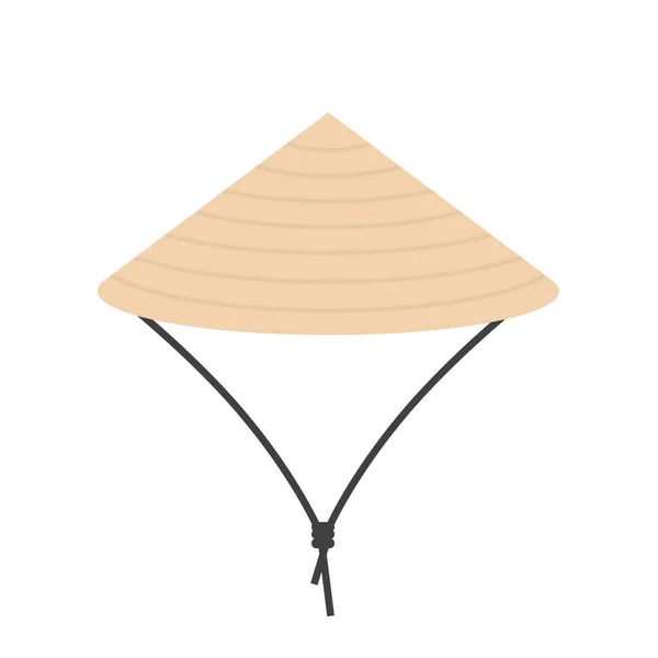 Chapeau Asiatique Paille Icon Illustration Vectorielle — Image vectorielle