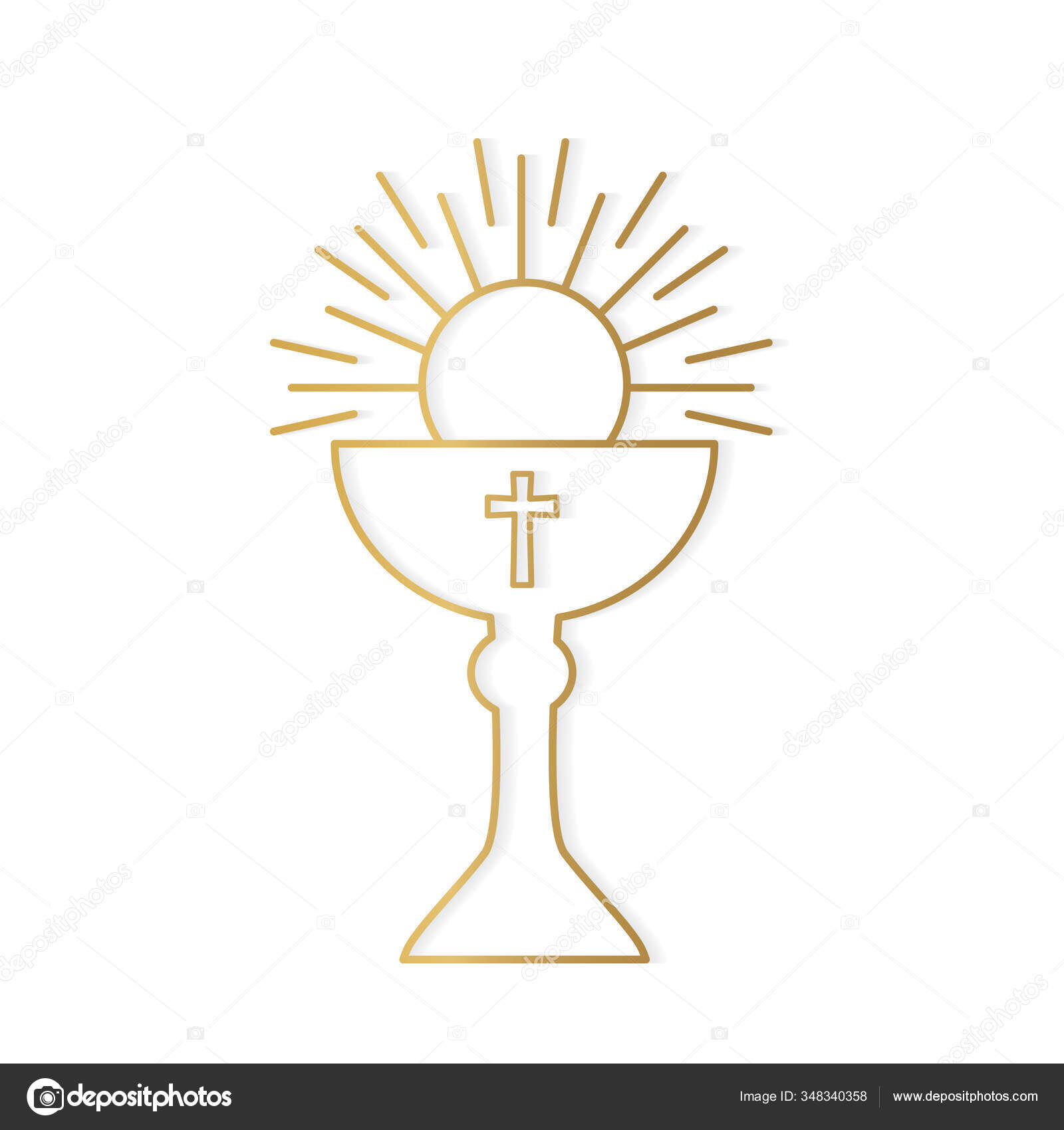 Golden Holy Communion Icon Vector Illustration Stock Vector by ©chrupka  348340358