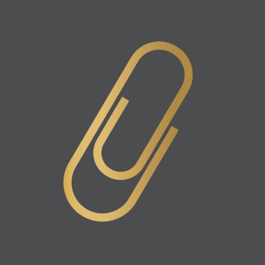 altın kağıt ataç ekleme simgesi - vektör illüstrasyonuName