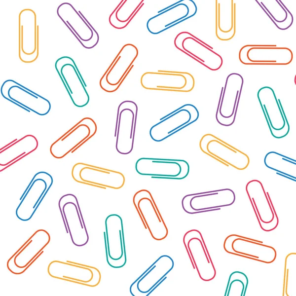 Kleurrijke Paperclip Bijlage Achtergrond Vector Illustratie — Stockvector