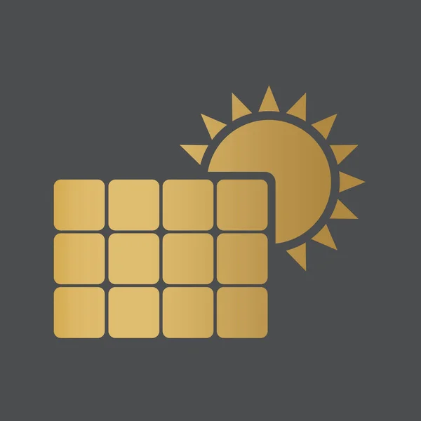 Gouden Zonnebatterij Paneel Vector Illustratie — Stockvector