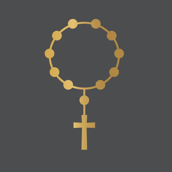 Rosaire Doré Icon Illustration Vectorielle — Image vectorielle