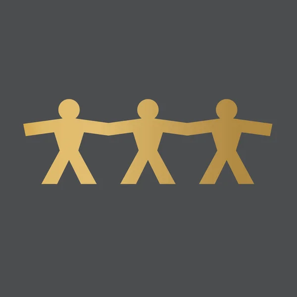 Golden People Teamwork Konzept Vektorillustration — Stockvektor