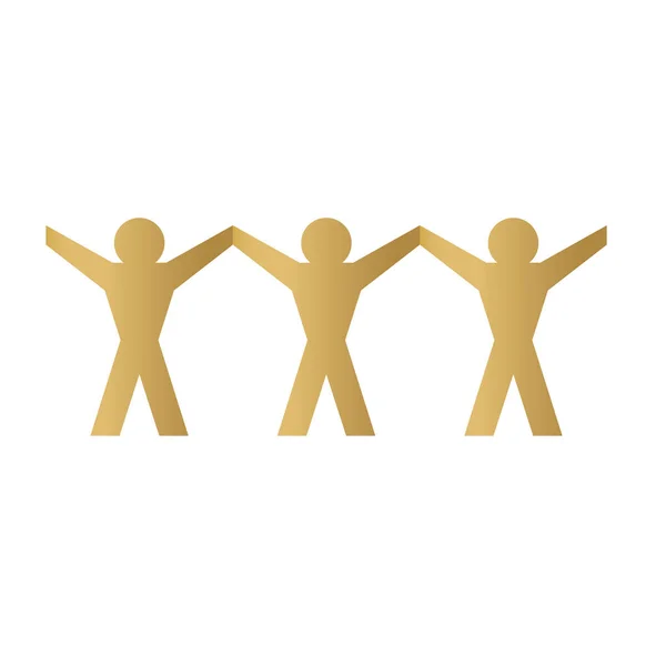 Golden People Teamwork Konzept Vektorillustration — Stockvektor