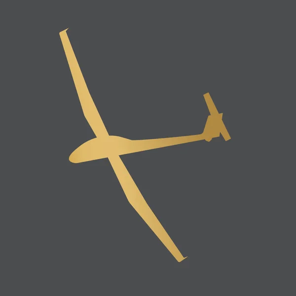 Goldene Segelflugzeug Ikone Vektor Illustration — Stockvektor