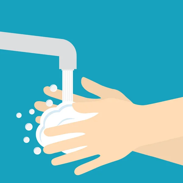 Händewaschen Mit Seife Vektor Illustration — Stockvektor
