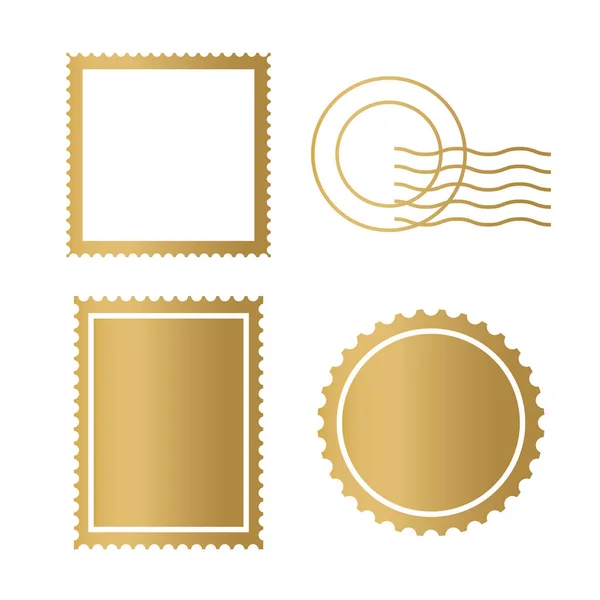 Gyllene Frimärke Ram Ikon Vektor Illustration — Stock vektor