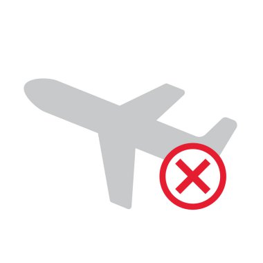 Coronavirüs pandemik vektör çizimi nedeniyle uçuş yasağı