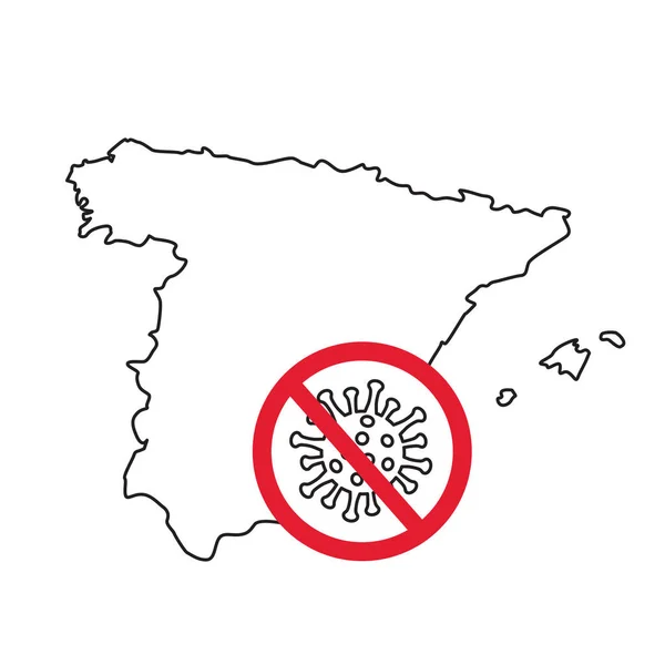 Coronavirus 2019 Ncov Covid 2019 Spain Concept Vector Illustration — Vetor de Stock