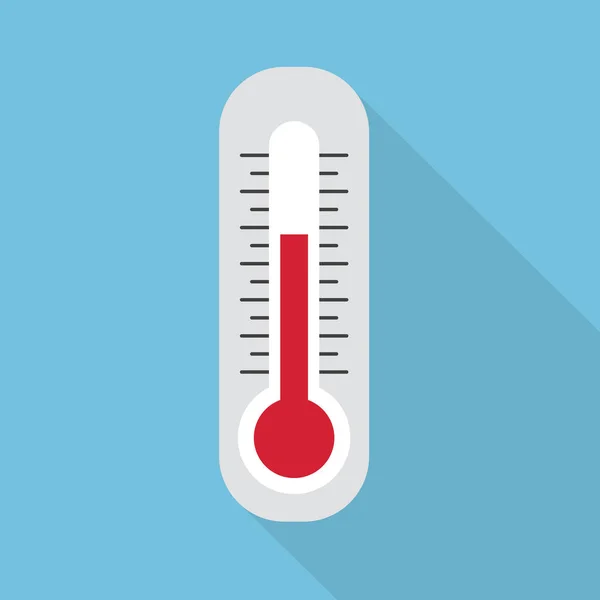 Beyaz Termometre Simgesi Vektör Illüstrasyon — Stok Vektör