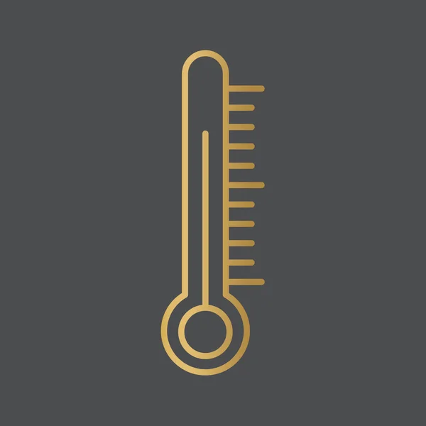 Golden Thermometer Icon Vector Illustration — Stock Vector