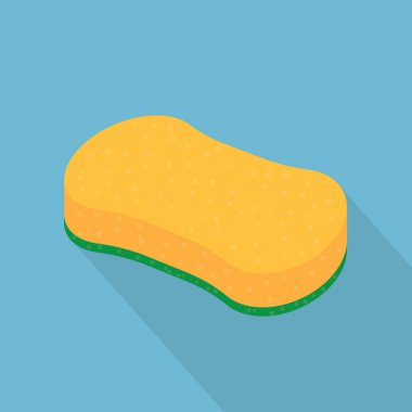 sarı temizlik süngeri simge vektör illüstrasyonuName