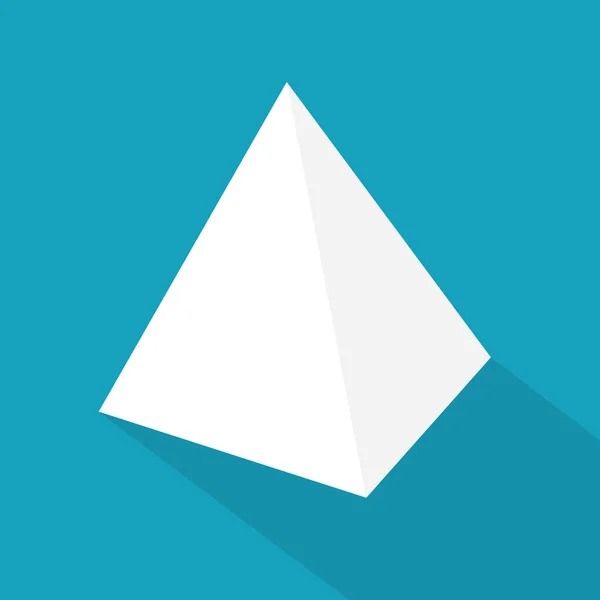 White Tetrahedron Icon Vector Illustration — Stock Vector