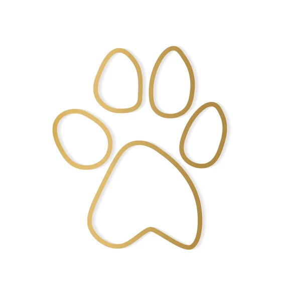 Gyllene Hund Fotavtryck Vektor Illustration — Stock vektor