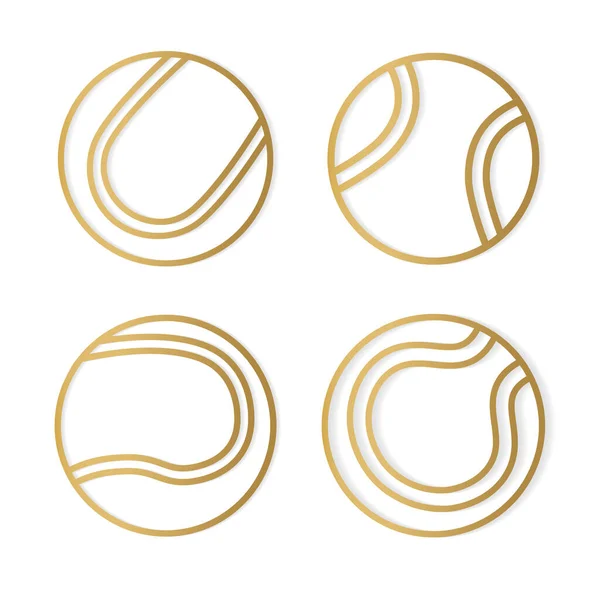 黄金のテニスボールセット ベクトルイラスト — ストックベクタ