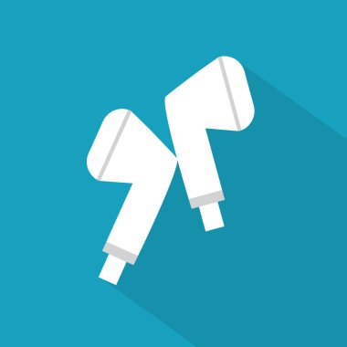 beyaz kablosuz kulaklıklar - vektör illüstrasyonu