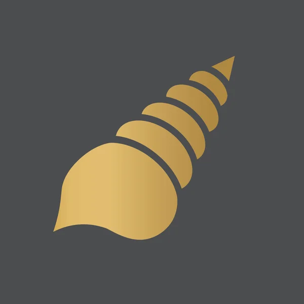 黄金の貝殻のアイコン ベクトル図 — ストックベクタ