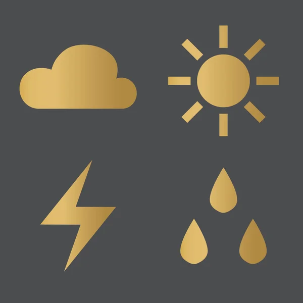 Icône Météo Dorée Illustration Vectorielle — Image vectorielle