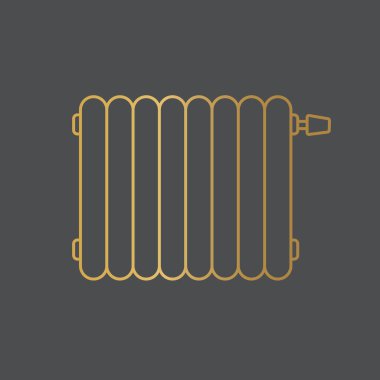 Altın ısıtma radyatörü simge-vektör çizimi
