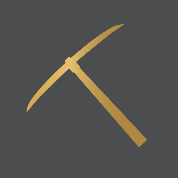 Oro Pickaxe Icon Vector Ilustración — Vector de stock