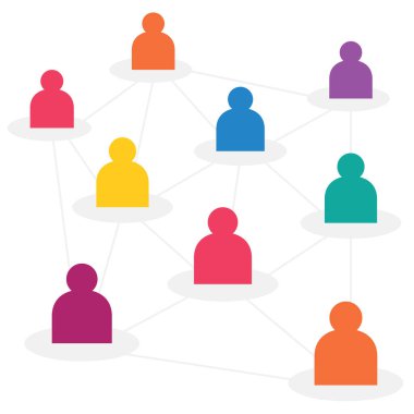 Koronavirüs pandemik vektör çizimine bağlı sosyal uzaklık