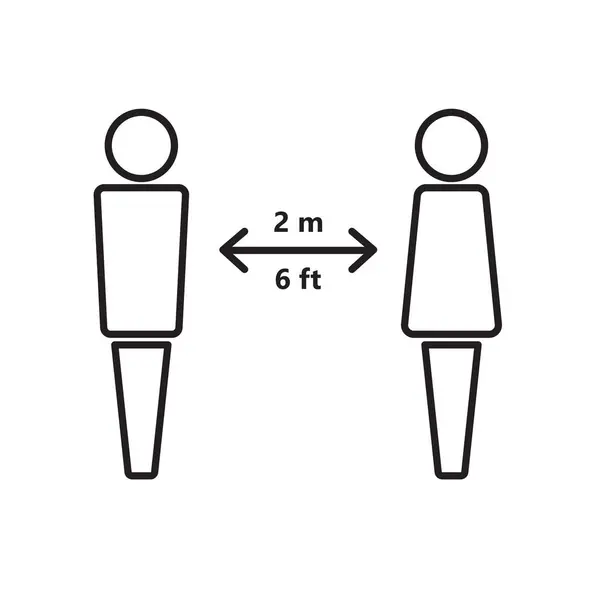 Sociale Afstand Als Gevolg Van Coronavirus Pandemie Vector Illustratie — Stockvector