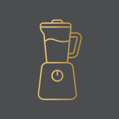 Altın elektrikli mutfak karıştırıcısı simge vektör illüstrasyonu
